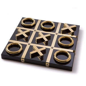 Black and Gold Tic Tac Toe Board