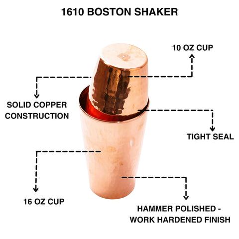 1610 Copper Boston Shaker