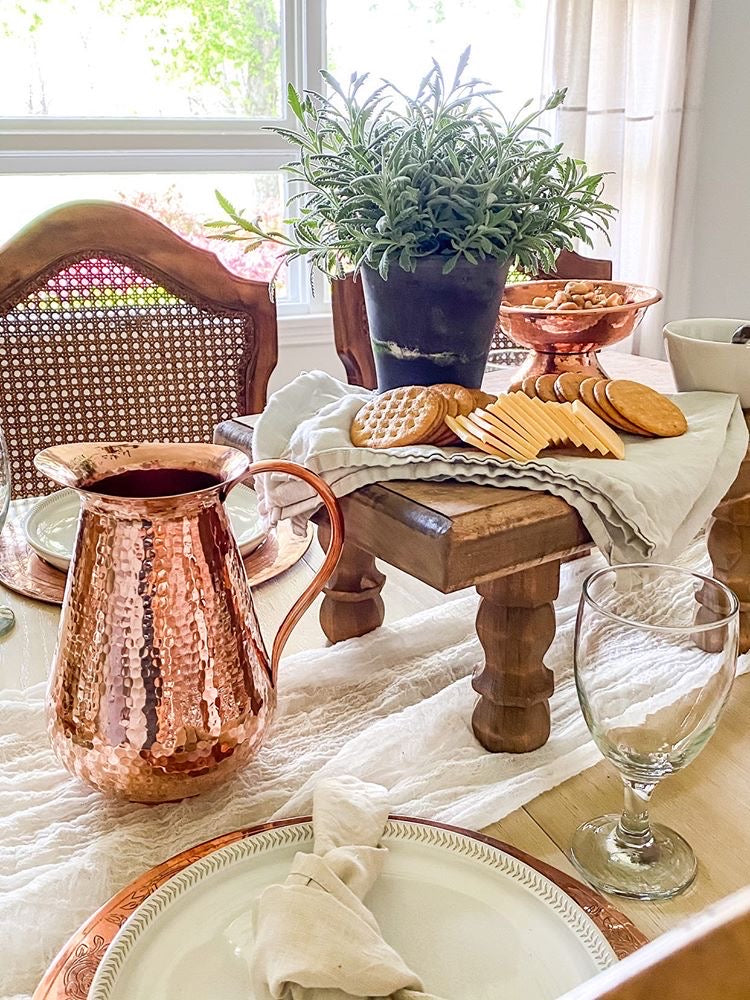 Copper water pitcher as a decor accent or water jug