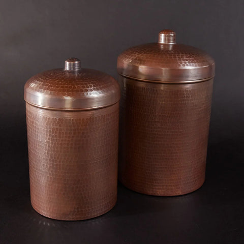 Large copper kitchen canister set