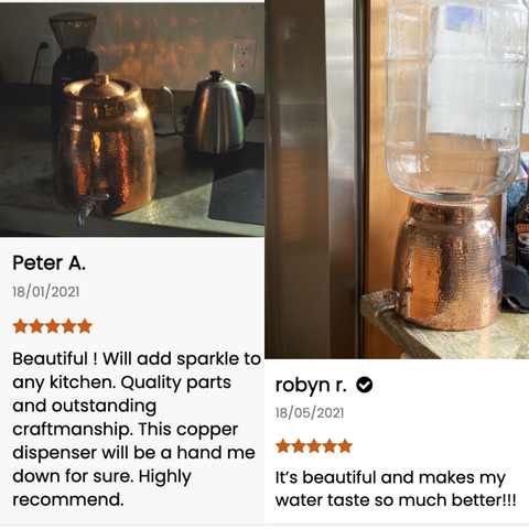 Our customers are raving about our hand hammered copper water dispenser---here's why!