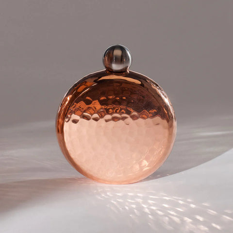 Round Copper Hip Flask