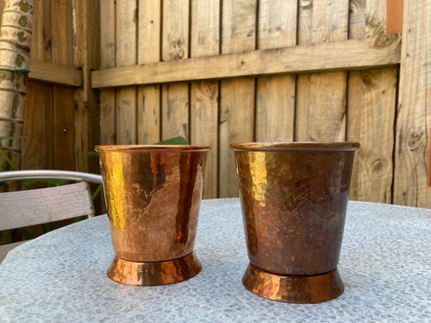 Polished vs. unpolished copper mug