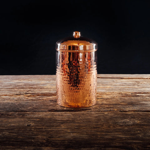 Copper kitchen canisters