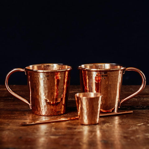 Beautiful copper moscow mule gift set