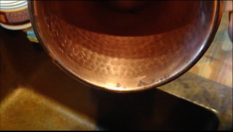 Water spots on Copper Moscow Mule Mug