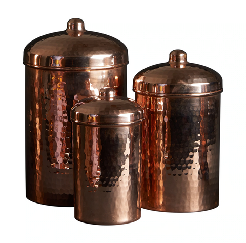 Small Set Copper Kitchen Canisters