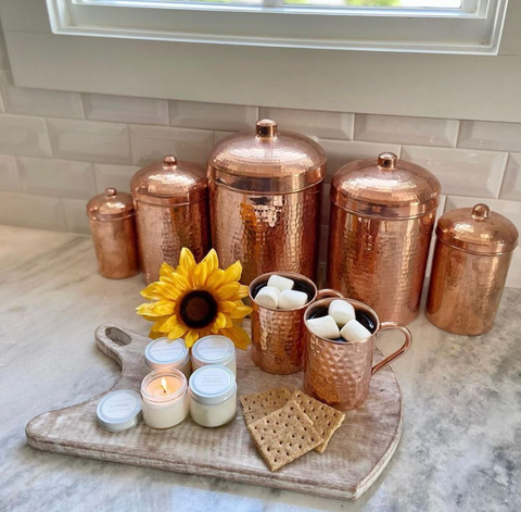 Copper Kitchen Canisters Fall Decor