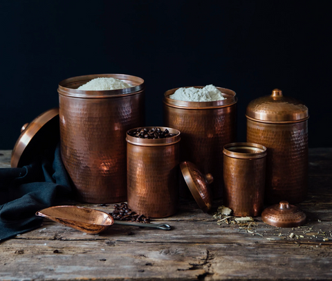 Versatility of copper kitchen canisters