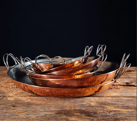 Different sizes of Copper Paella Pan