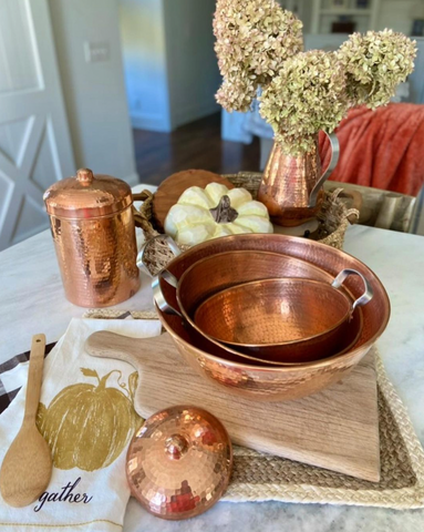 fall entertaining ideas copper mixing bowl