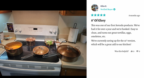 Copper skillets customer review