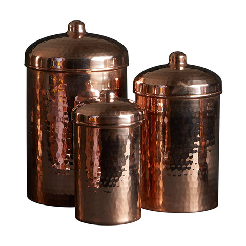 Small Copper Kitchen Canister Set