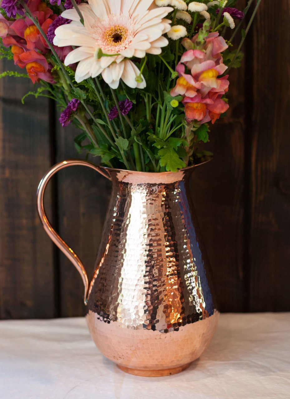 Bisotun Copper Pitcher perfect as a centerpiece or water jug.