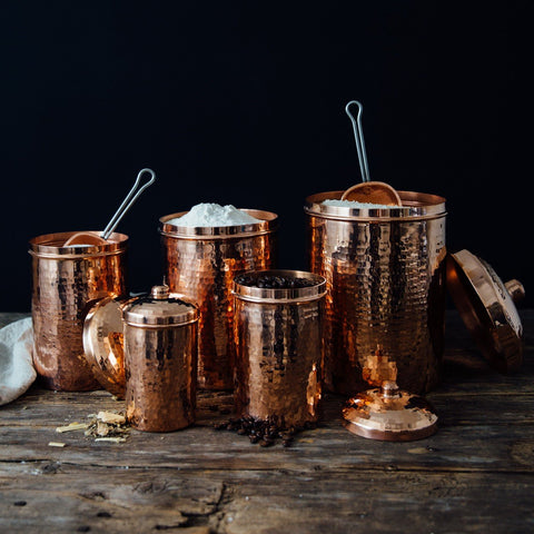 Handmade Copper Kitchen Canisters