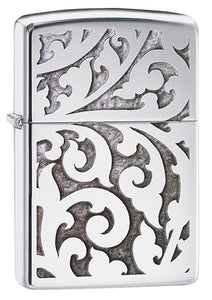 Engraved Crown Stamp™ Chrome Windproof Lighter