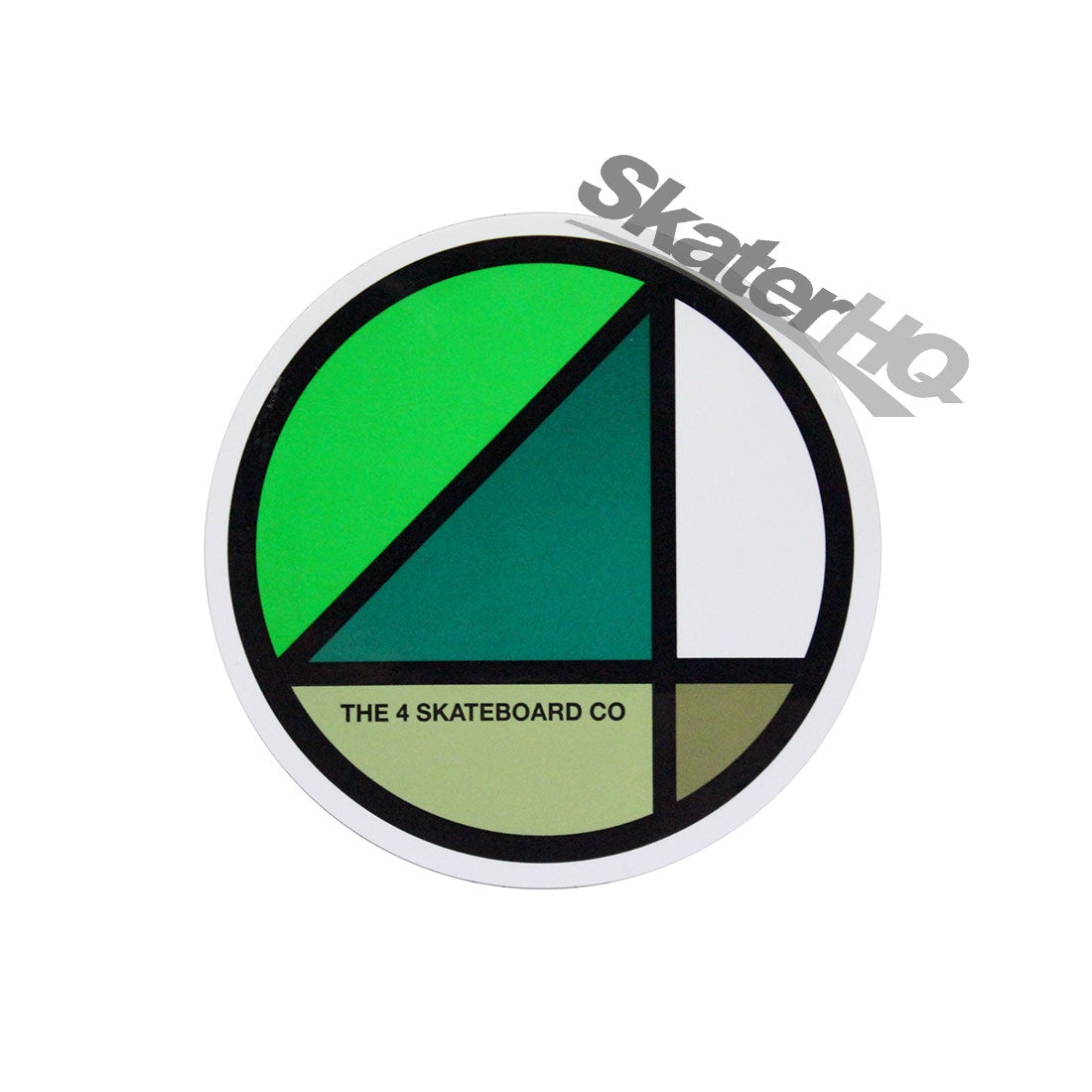 4 Skateboard Round Logo Sticker - Green