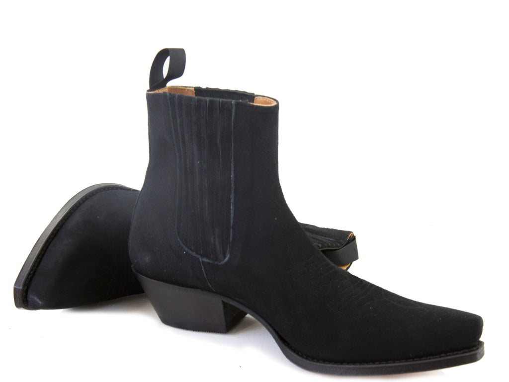 622 Lini Black Suede Ankle Boots - R Soles