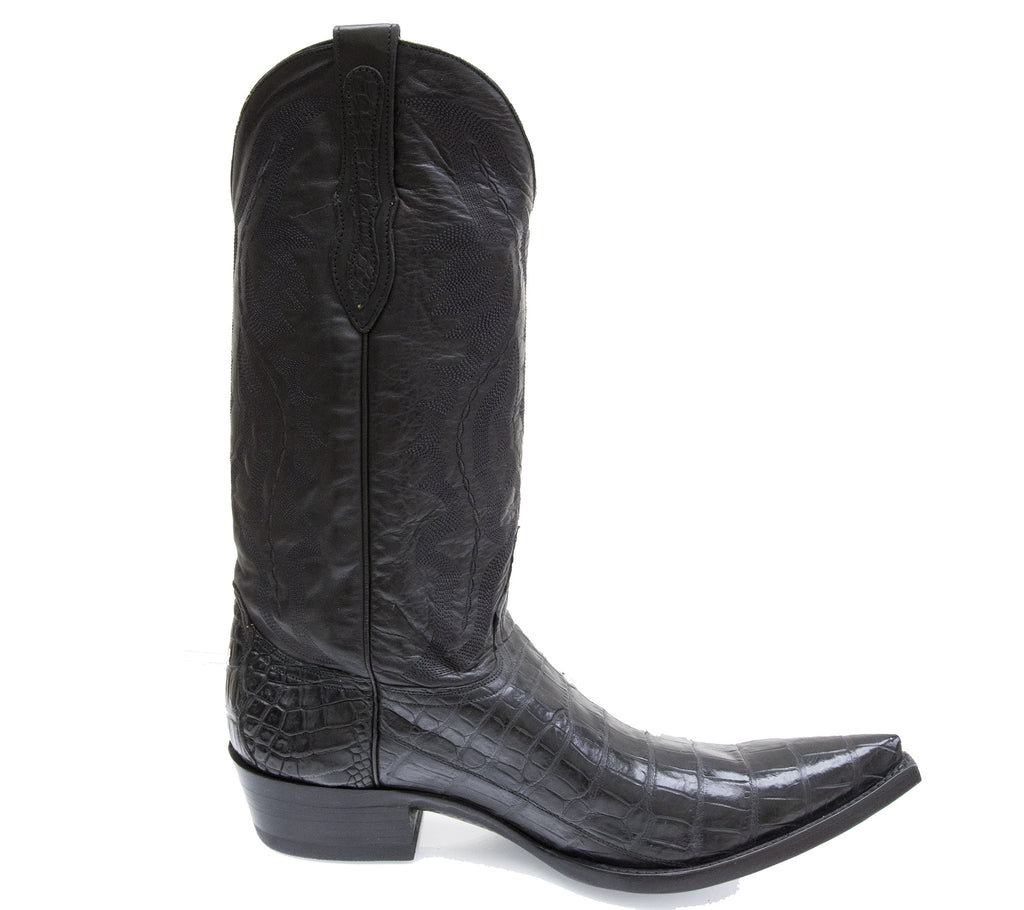 black croc skin boots