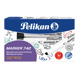 Flash Marker 742 caja 10 piezas Negro y Azul- Pelikan