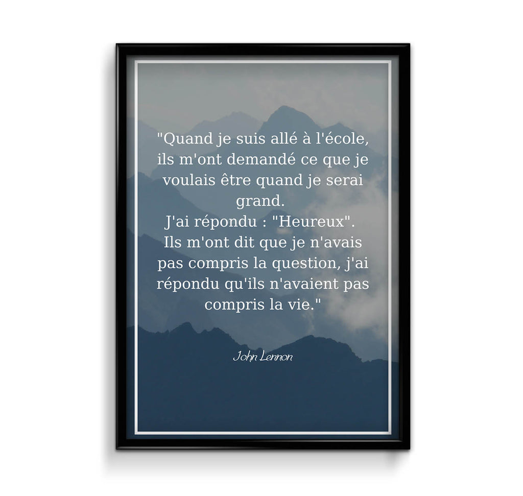 Affiche Citation John Lennon Affichea