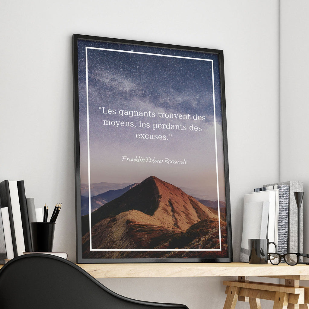 Affiche Citation Roosevelt Theme Reussite Motivation Affichea