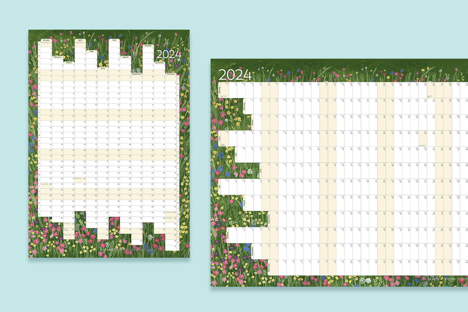 2024 Yearly Wall Planners by Notely