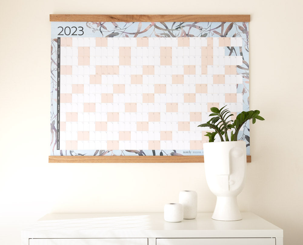 Notely 2023 A1 Yearly Wall Planner featuring artwork by Maia Green