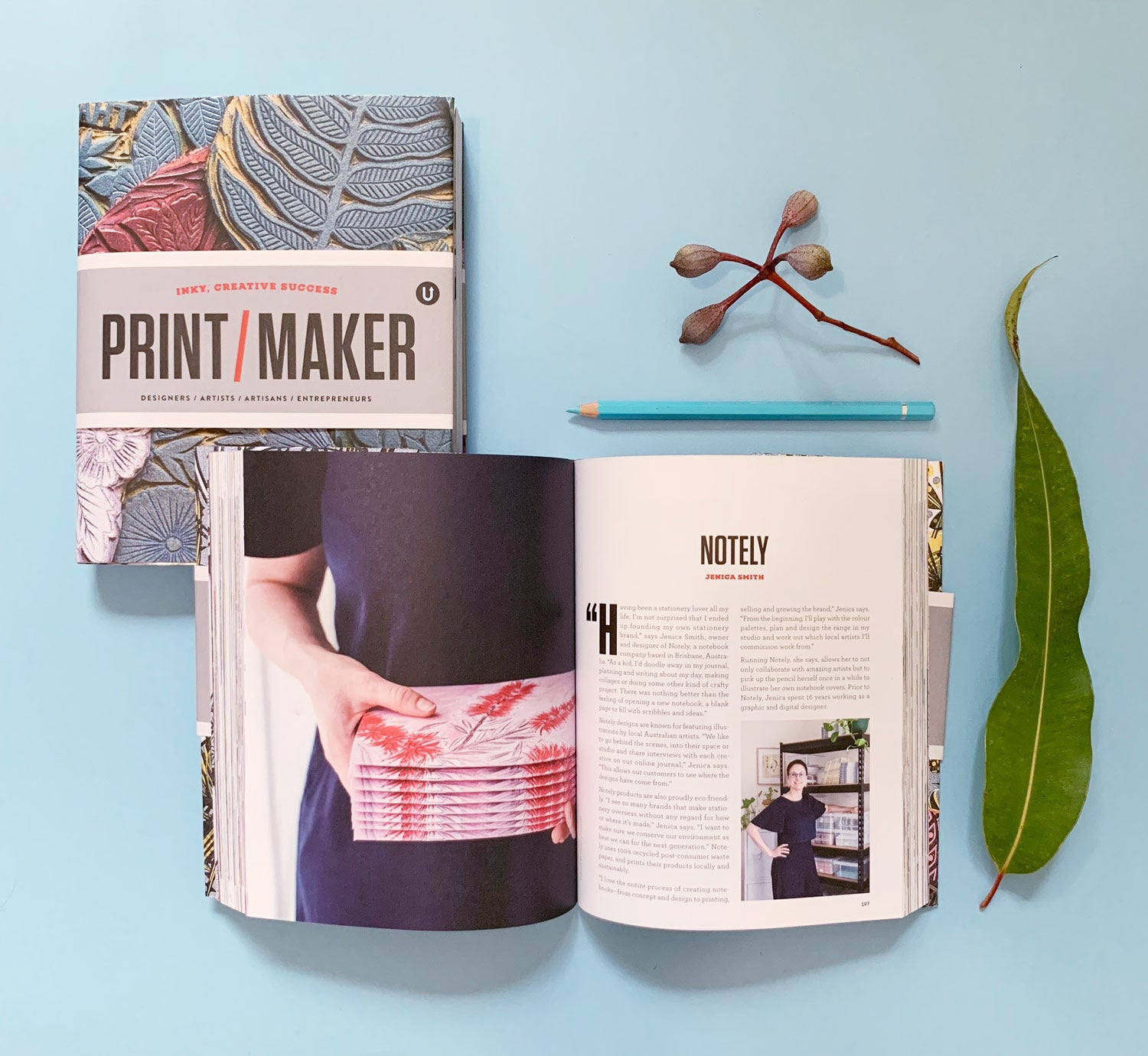 Print / Maker Book open to interview with stationery brand Notely