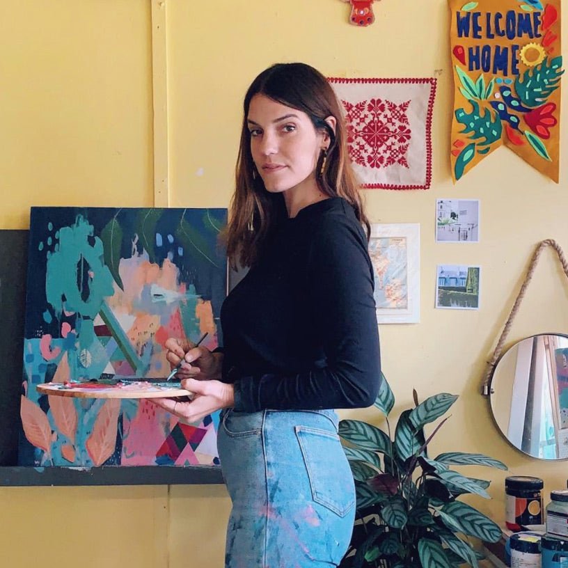 Anna Manolatos designer and illustrator in her studio