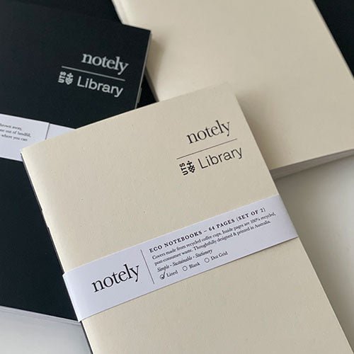Custom notebooks for University of Technology Sydney in Cream and Black