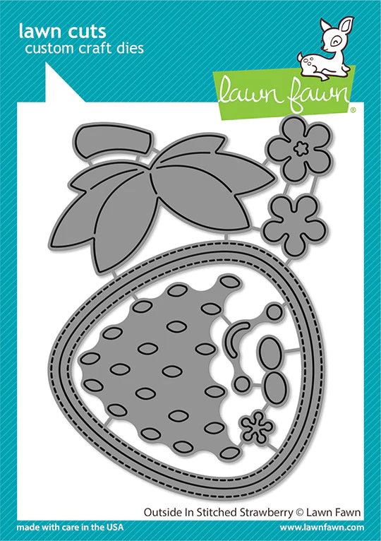 Lawn Fawn - Outside In Stitched Strawberry - lawn cuts