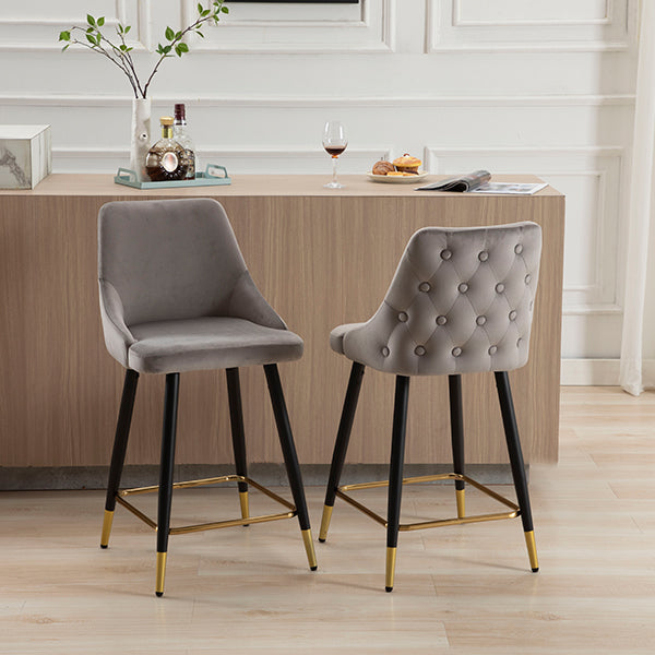 button tufted bar stools