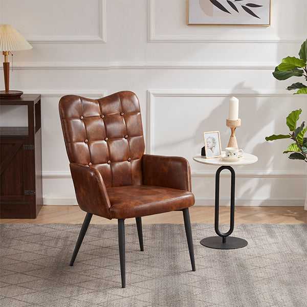 breathable faux leather wingback accent chairs