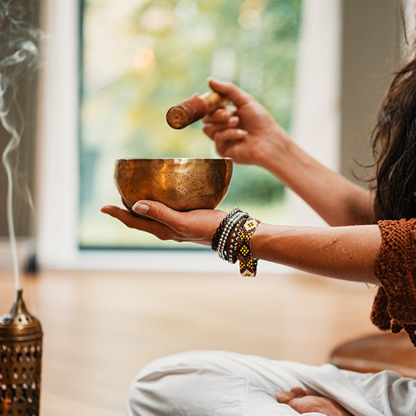 a woman doing meditation