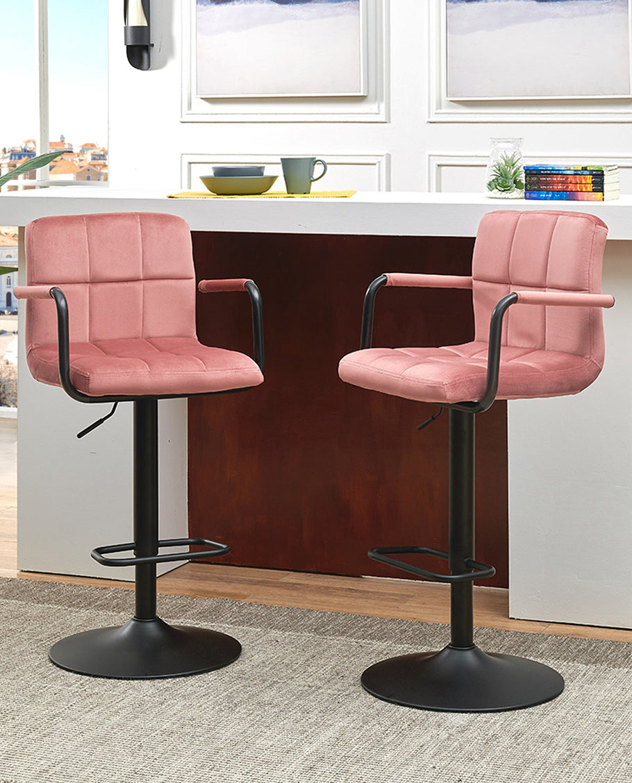 set of adjustable bar stools