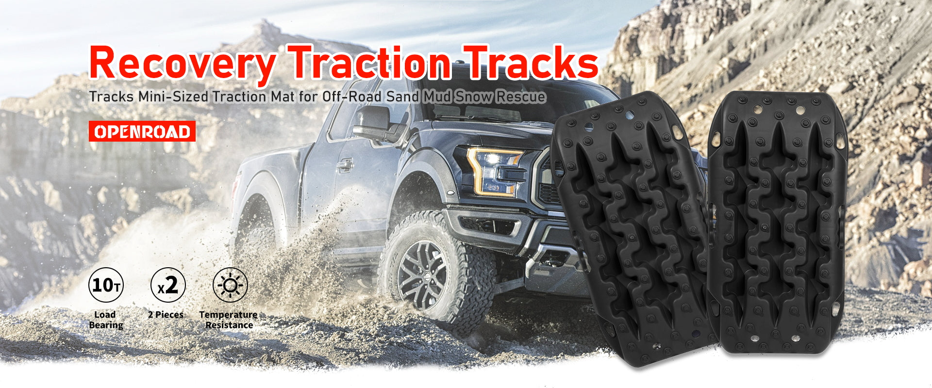 Vehicle Tire Traction Mat for Car Truck Snow Mud Sand Emergency Recovery  Tracks