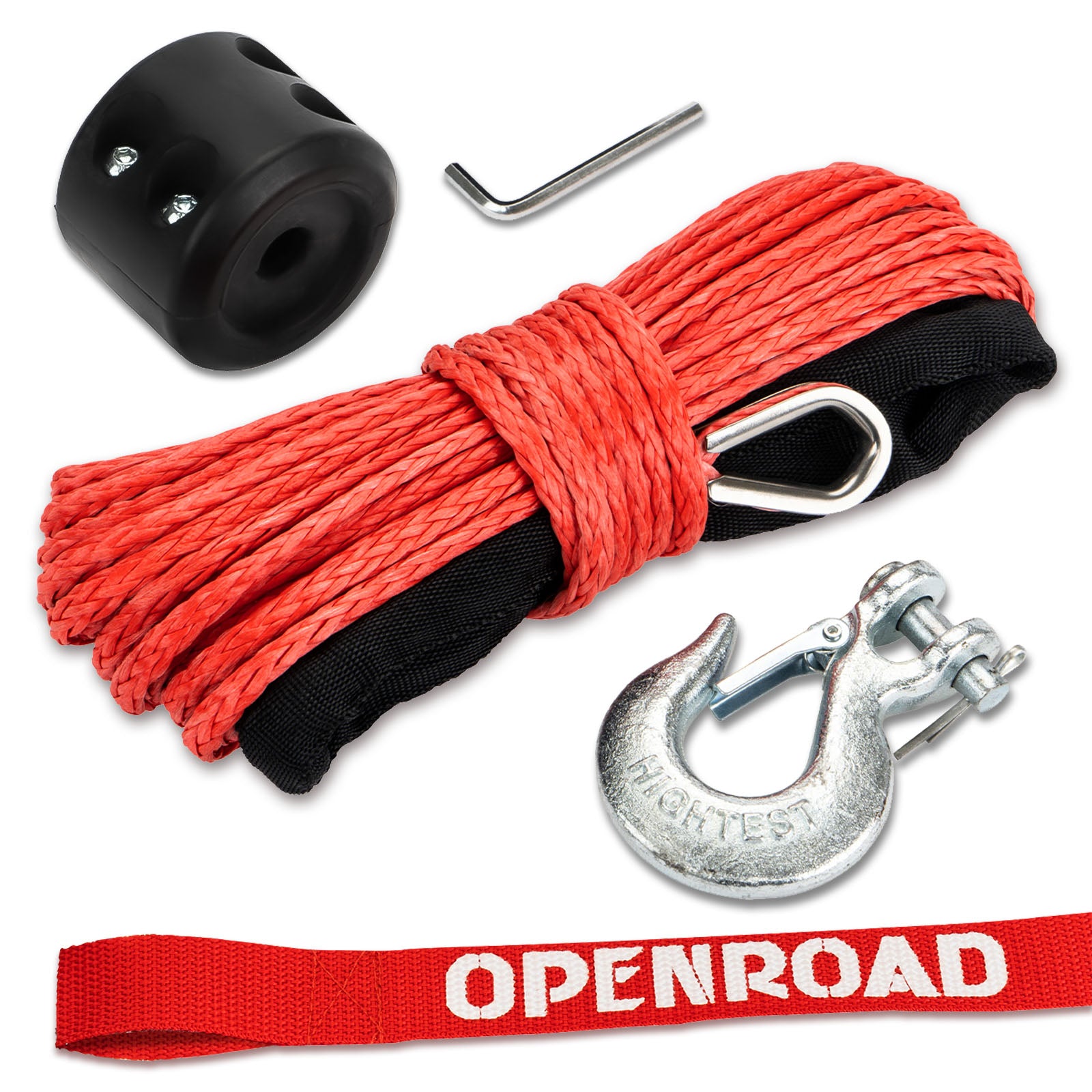 OPENROAD Synthetic Winch Rope 1/4 x 50'Winch Rope Extension with