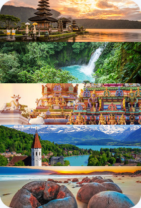 top wellness travel places: bali, costa rica, india, switzerland, new zealand