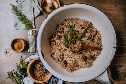 diy homemade cedar spice sachets rice cinnamon