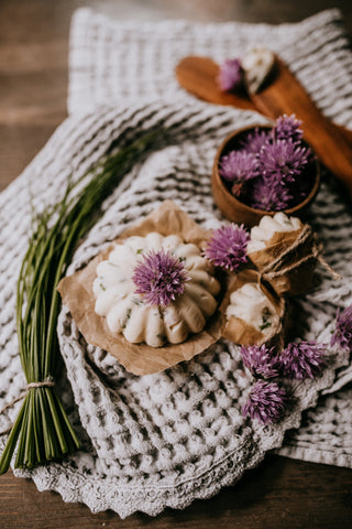 chive compound butter with honey by cedar house living