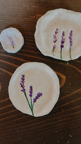 botanical imprinted polymer clay dishes