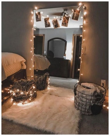 Bedroom with Fairy Lights 