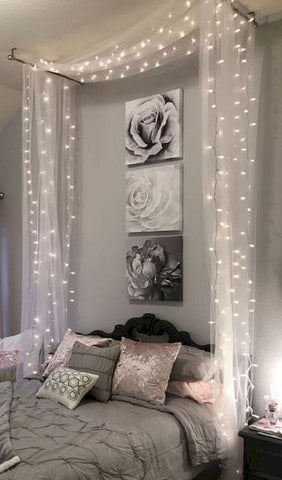 Bedroom with Fairy Lights 