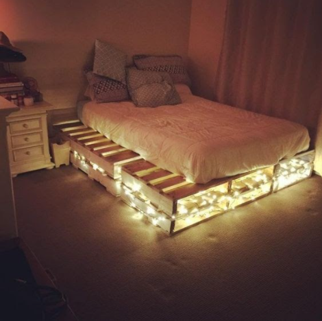 fairy lights in bedroom