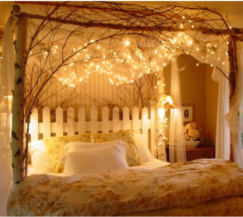 fairy lights in bedroom