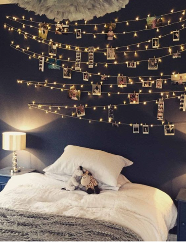 fairy lights in bedroom