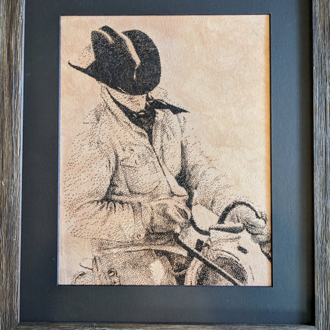 Cowboy Monochrome Cross Stitch Pattern