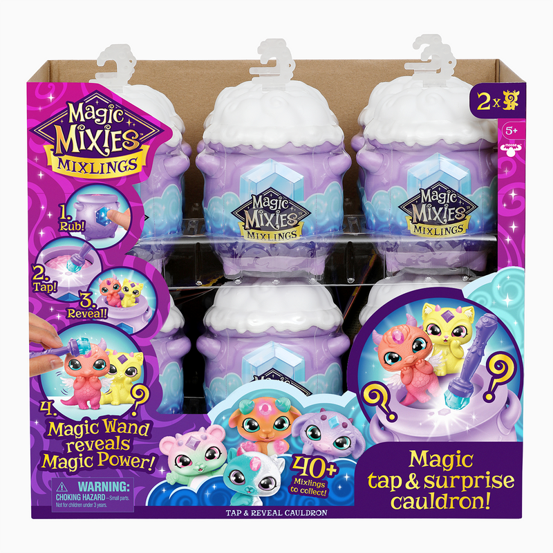 Magic Mixies Mixlings Tap & Reveal Cauldron 2 Pack, Magic Wand Reveals  Magic Power and Surprise Reveal on Cauldron, Colors and Styles May Vary,  Toys