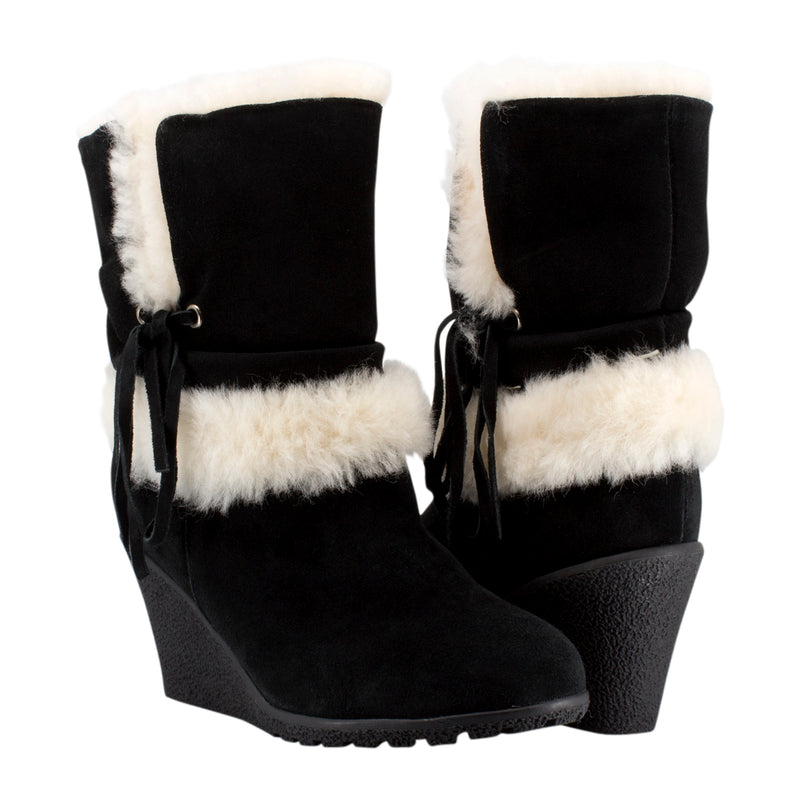 ugg black wedge boots